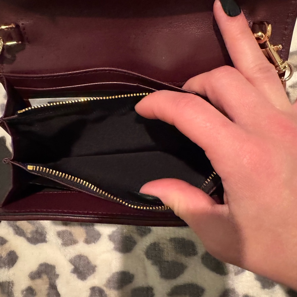 Moschino Quilted Crossbody Bag in Deep Wine with Gold Hardware - Picture 8 of 12